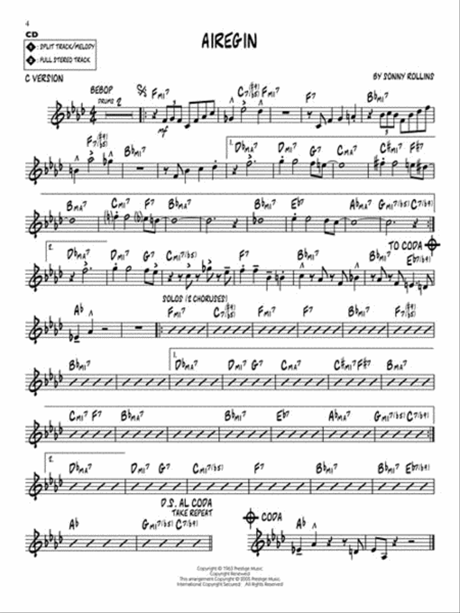 Sonny Rollins C Instrument scores gallery preview page 4