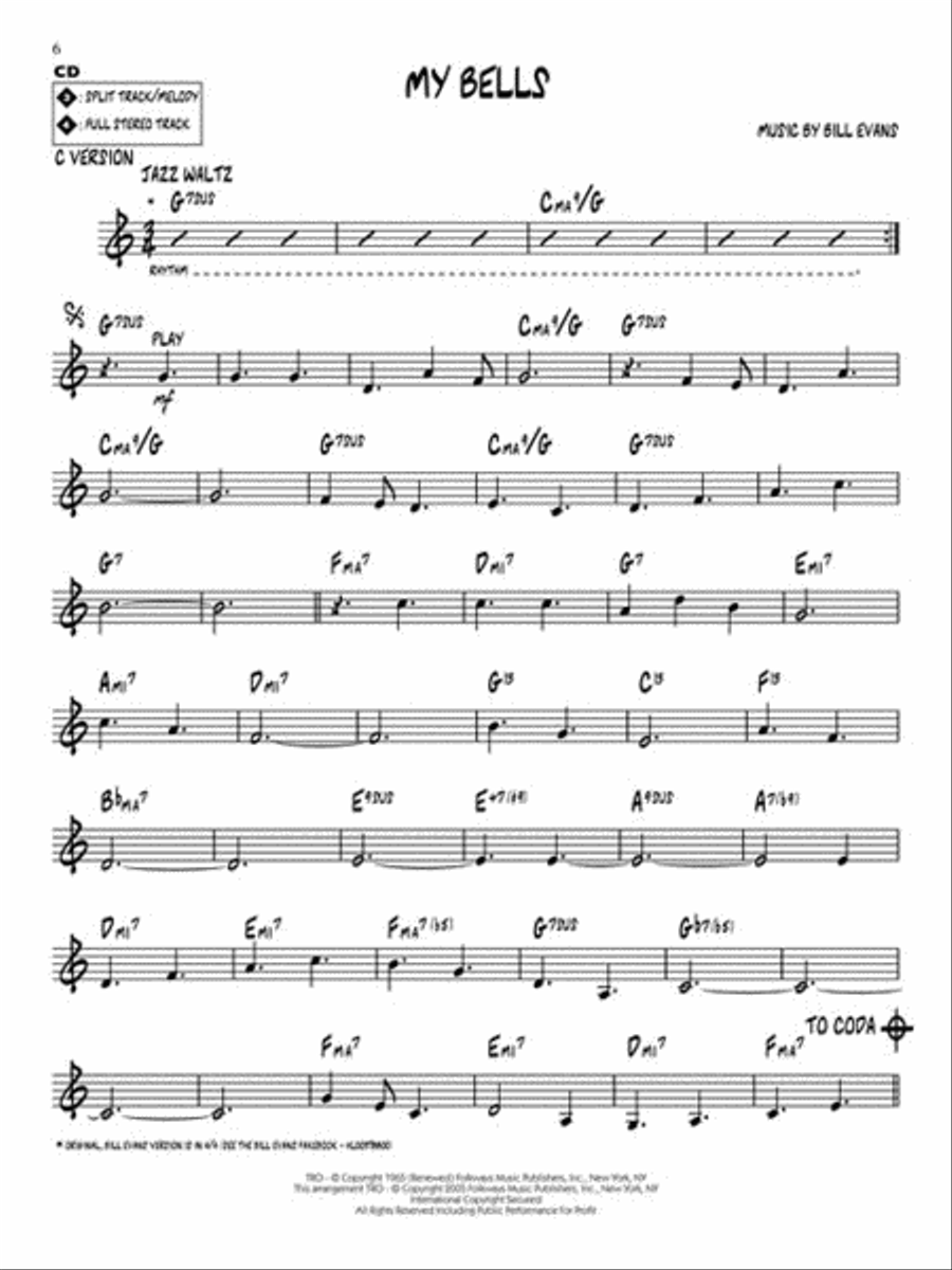 Bill Evans: 10 Original Compositions C Instrument scores gallery preview page 4