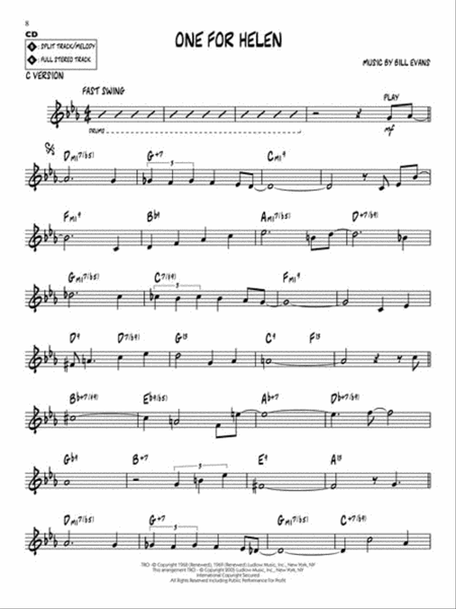 Bill Evans: 10 Original Compositions C Instrument scores gallery preview page 5