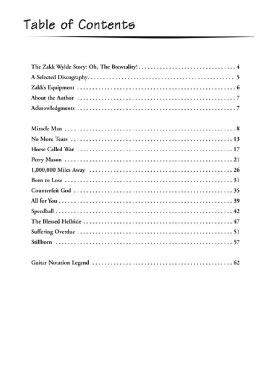 Zakk Wylde – Legendary Licks Guitar Tablature scores gallery preview page 3