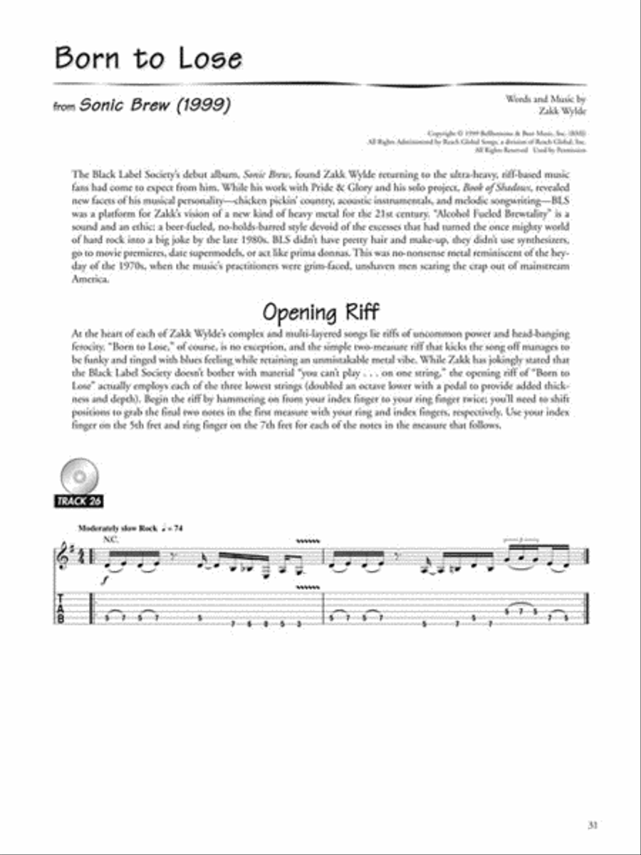 Zakk Wylde – Legendary Licks Guitar Tablature scores gallery preview page 5