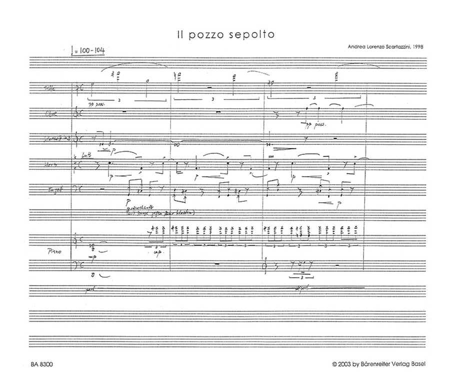 Il pozzo sepolto for Piano and five Wind Instruments Bassoon scores gallery preview page 2