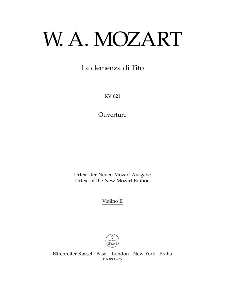La clemenza di Tito, KV 621 Violin scores gallery preview page 1