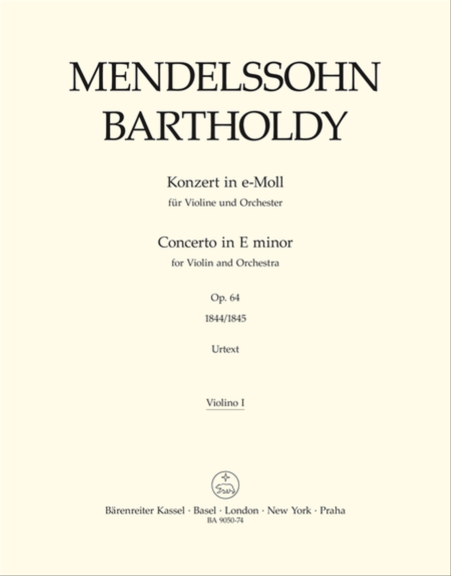 Concerto for Violin and Orchestra E minor, op. 64 Violin Solo scores gallery preview page 1
