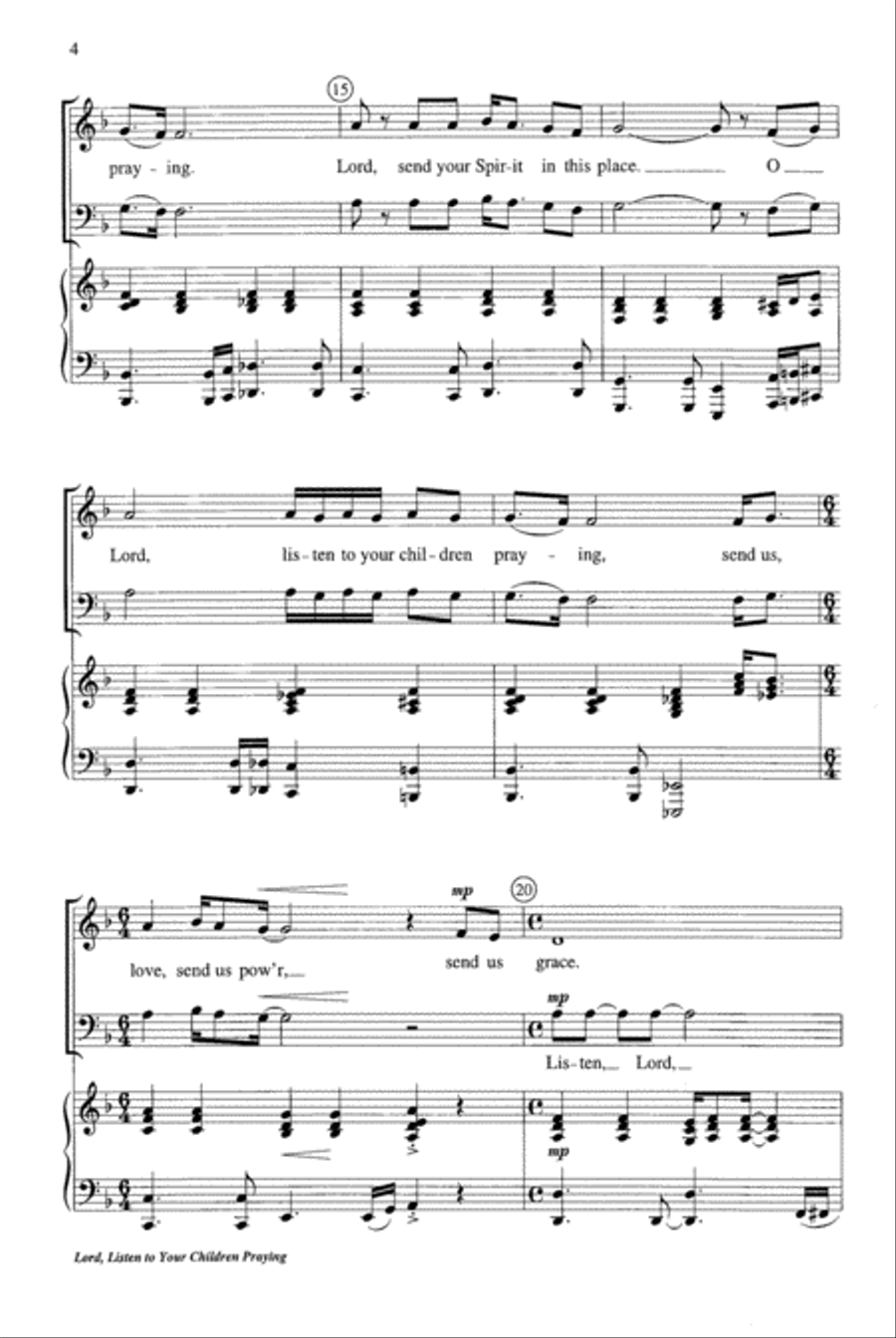 Lord, Listen to Your Children Praying 4-Part scores gallery preview page 4