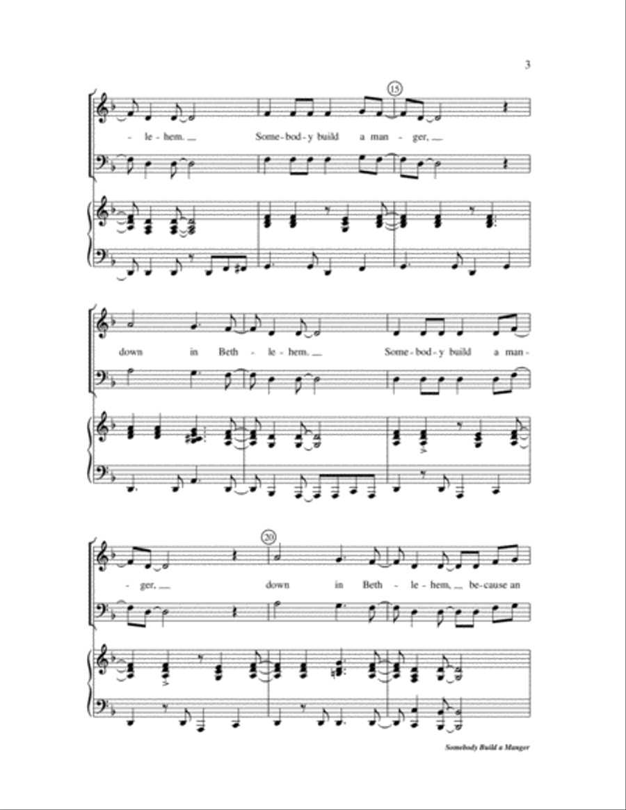 Somebody Build a Manger Somebody Build a Manger 4-Part scores gallery preview page 3