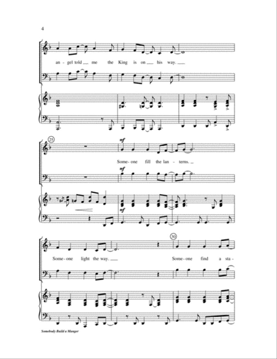 Somebody Build a Manger Somebody Build a Manger 4-Part scores gallery preview page 4