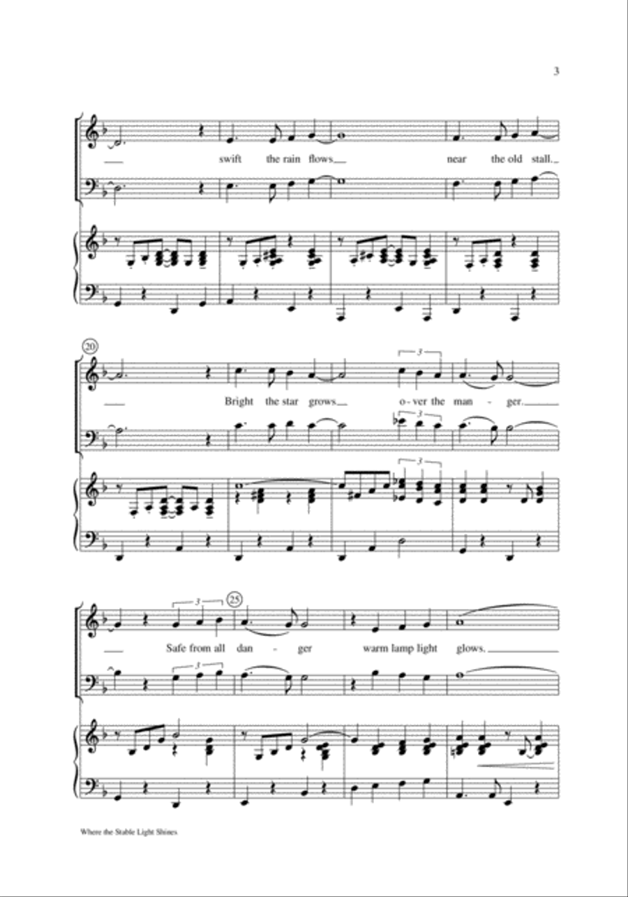 Where the Stable Light Shines 2-Part scores gallery preview page 3