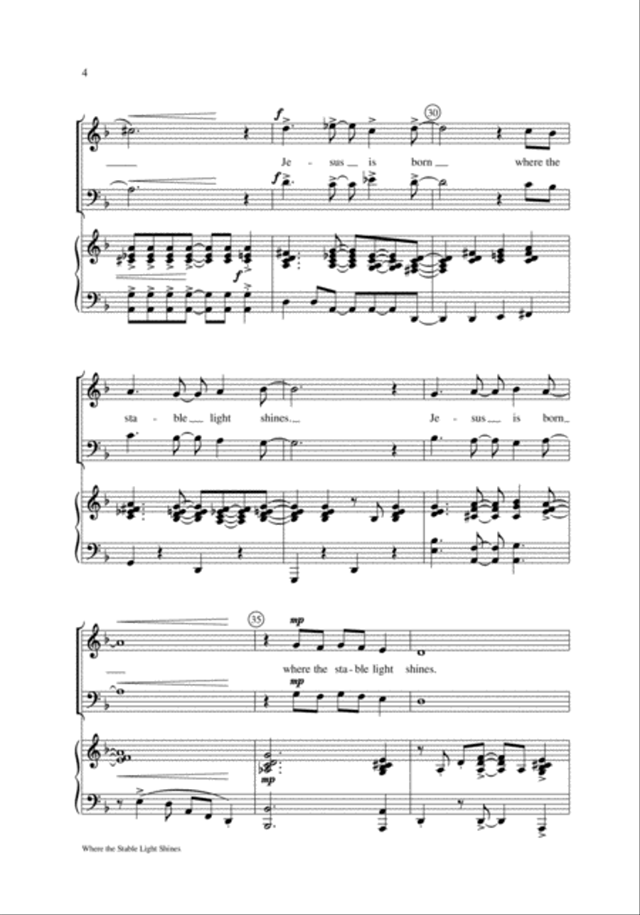 Where the Stable Light Shines 2-Part scores gallery preview page 4