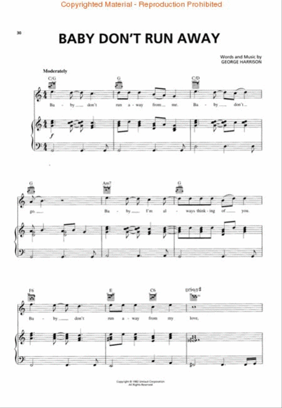 George Harrison – The Dark Horse Years 1976-1992 Piano, Vocal, Guitar scores gallery preview page 3