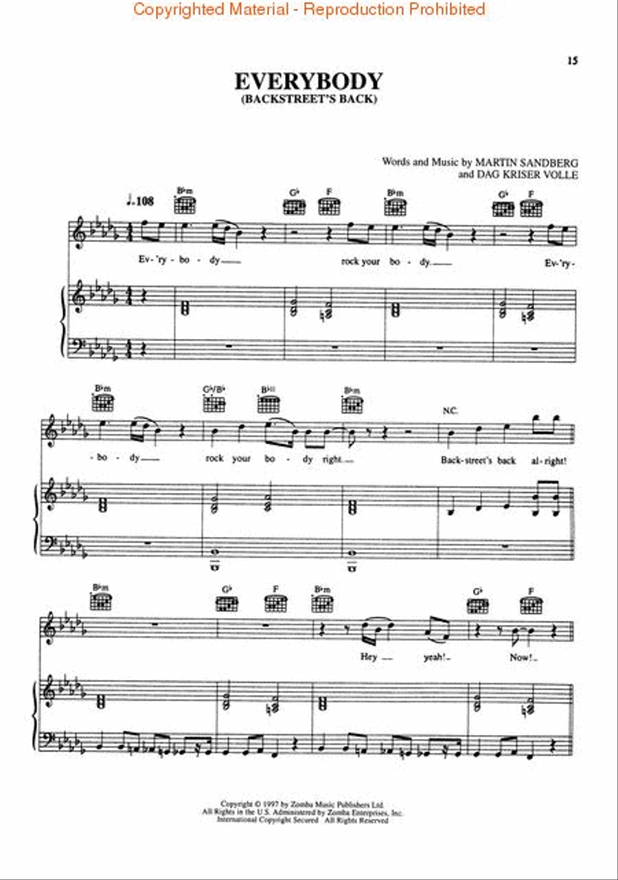 Backstreet Boys – The Hits: Chapter One Piano, Vocal, Guitar scores gallery preview page 3