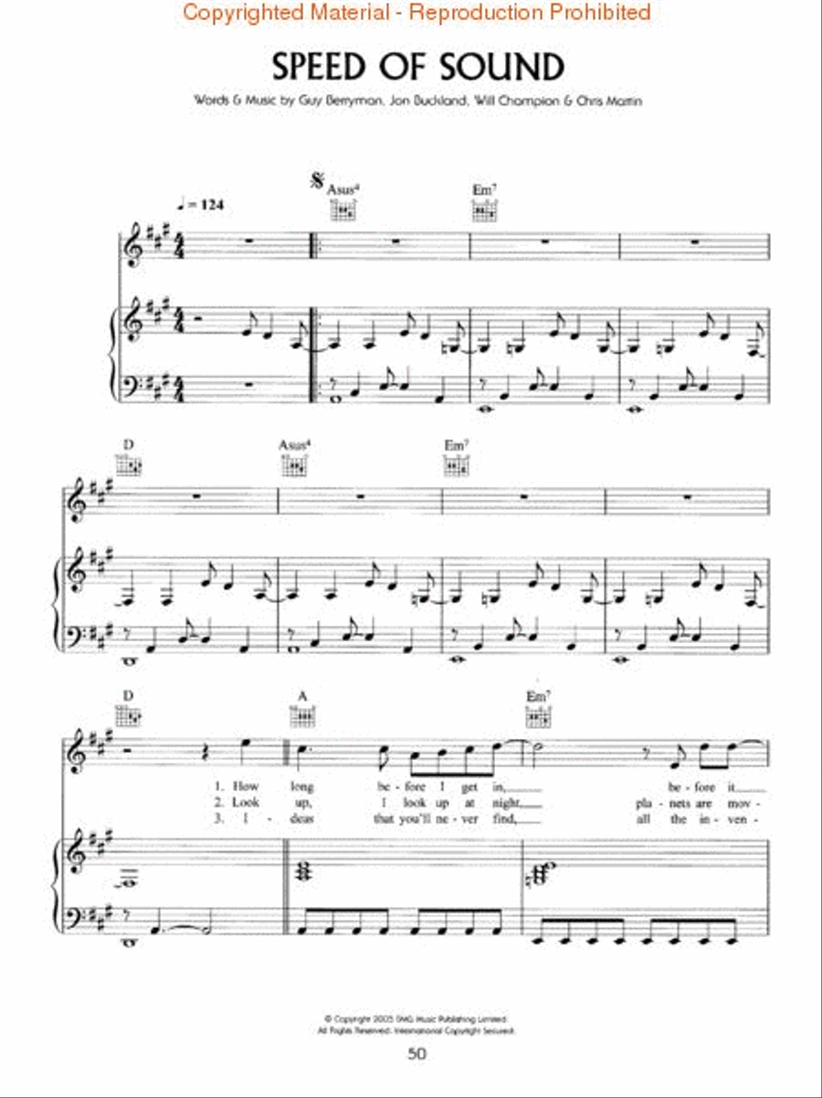 X & Y Piano, Vocal, Guitar scores gallery preview page 2
