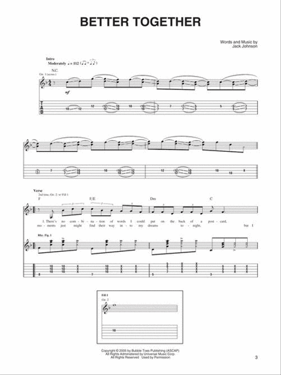 Jack Johnson – In Between Dreams Electric Guitar scores gallery preview page 5