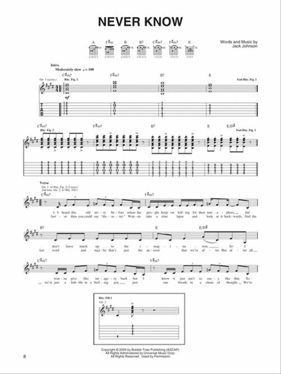 Jack Johnson – In Between Dreams Electric Guitar scores gallery preview page 6