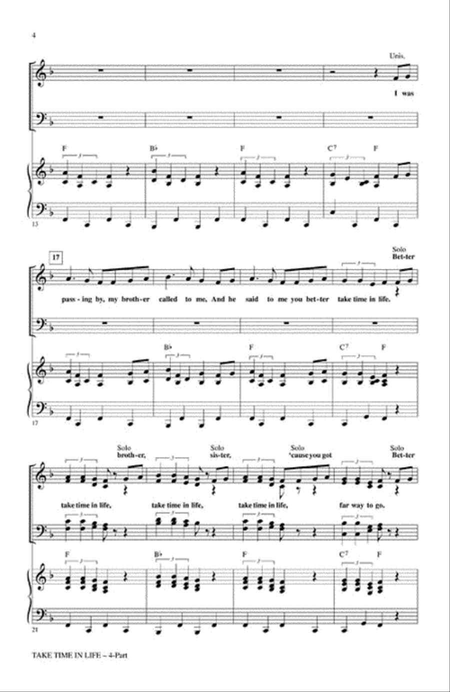 Take Time in Life Take Time in Life 4-Part scores gallery preview page 3