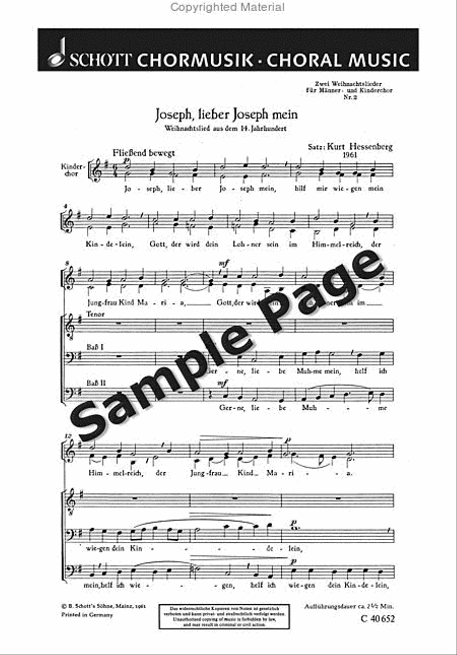 Joseph, lieber Joseph mein 3-Part scores gallery preview page 2