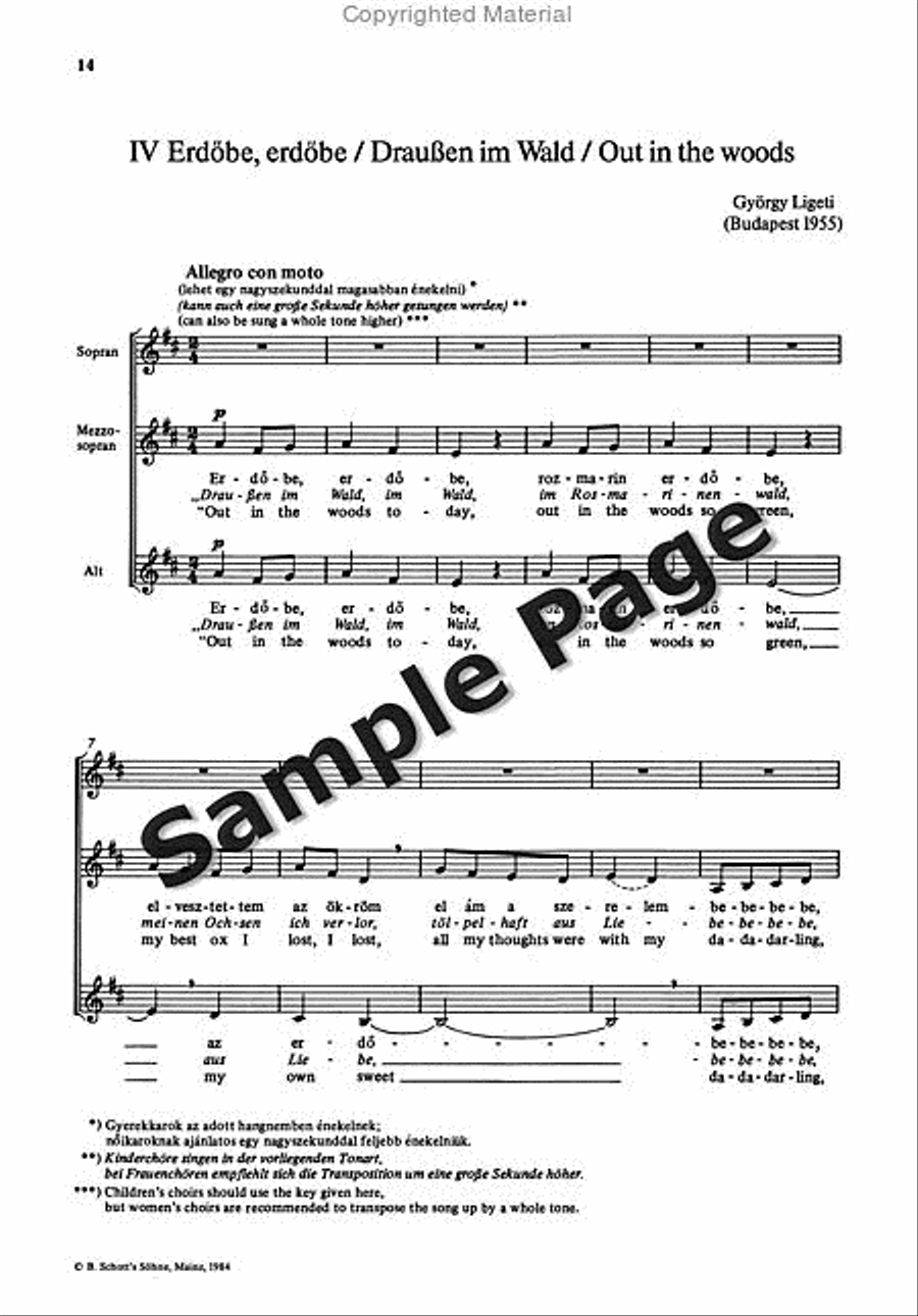 Songs from Matraszentimre SSAA scores gallery preview page 14
