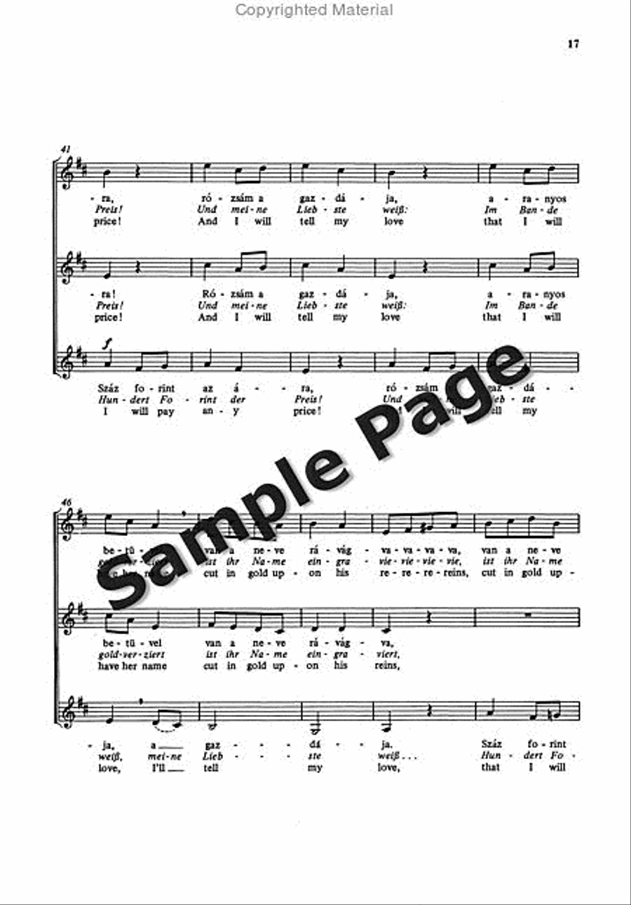Songs from Matraszentimre SSAA scores gallery preview page 17