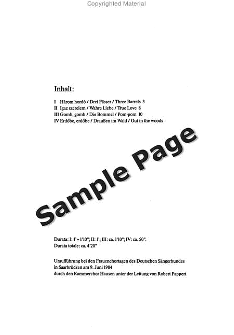 Songs from Matraszentimre SSAA scores gallery preview page 2
