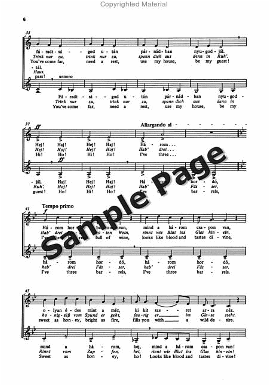 Songs from Matraszentimre SSAA scores gallery preview page 6