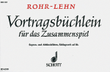 Vortragsbuchlein fur das Zusammenspiel (Instruction Book for Ensemble)