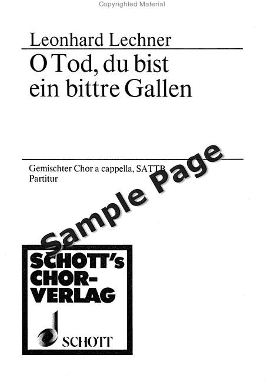 O Tod Du Bist Ein Bittre **pop** SATTB scores gallery preview page 2