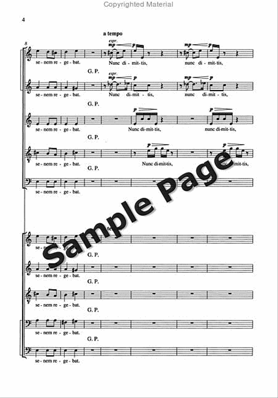 Nunc Dimittis 2 Mixed Choruses SSATB scores gallery preview page 5