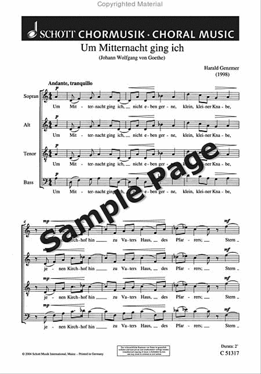 I Walked at Midnight I Walked at Midnight 4-Part scores gallery preview page 2