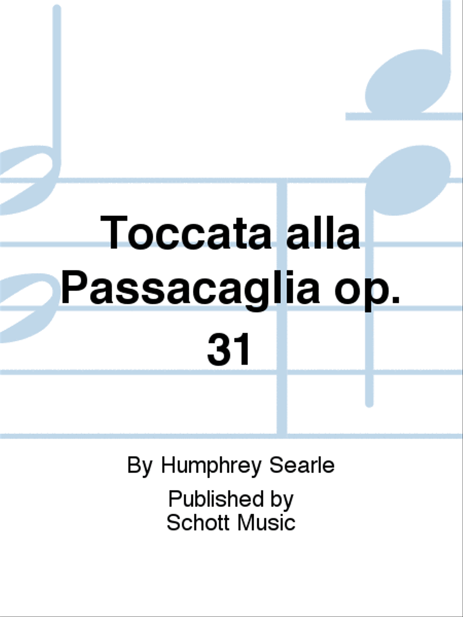 Toccata alla Passacaglia op. 31 Organ scores gallery preview page 1