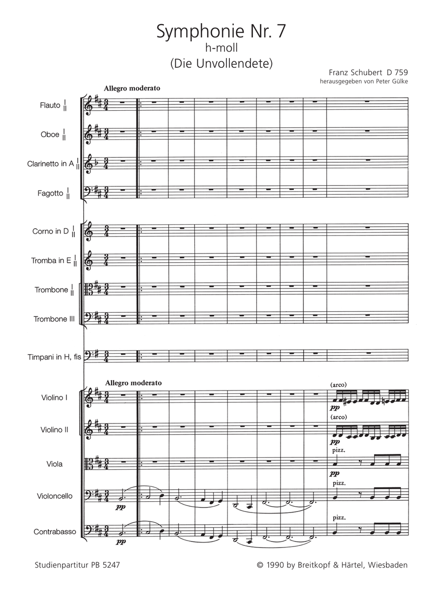 Symphony No. 7 in B minor D 759 Study Score scores gallery preview page 2