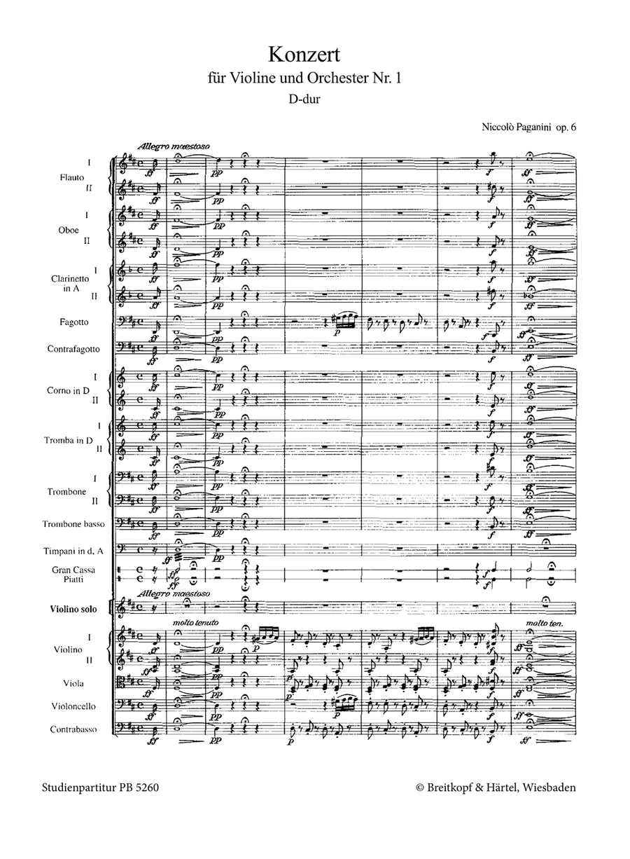Violin Concerto No. 1 in D major Op. 6 Orchestra scores gallery preview page 2