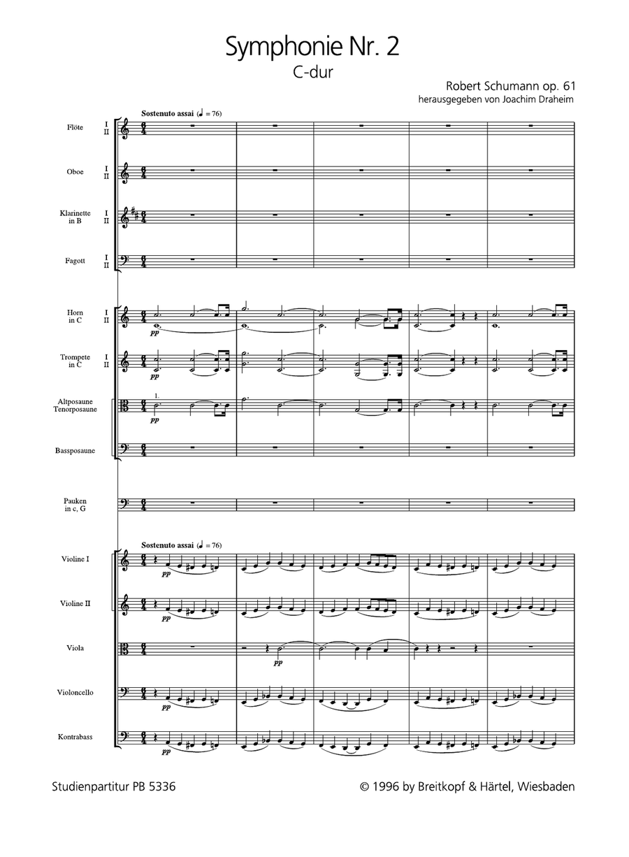 Symphony No. 2 in C major Op. 61 Orchestra scores gallery preview page 2