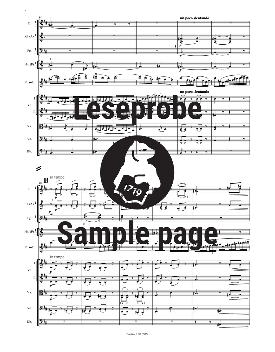 Flute Concerto in D major Op. 283 Orchestra scores gallery preview page 5
