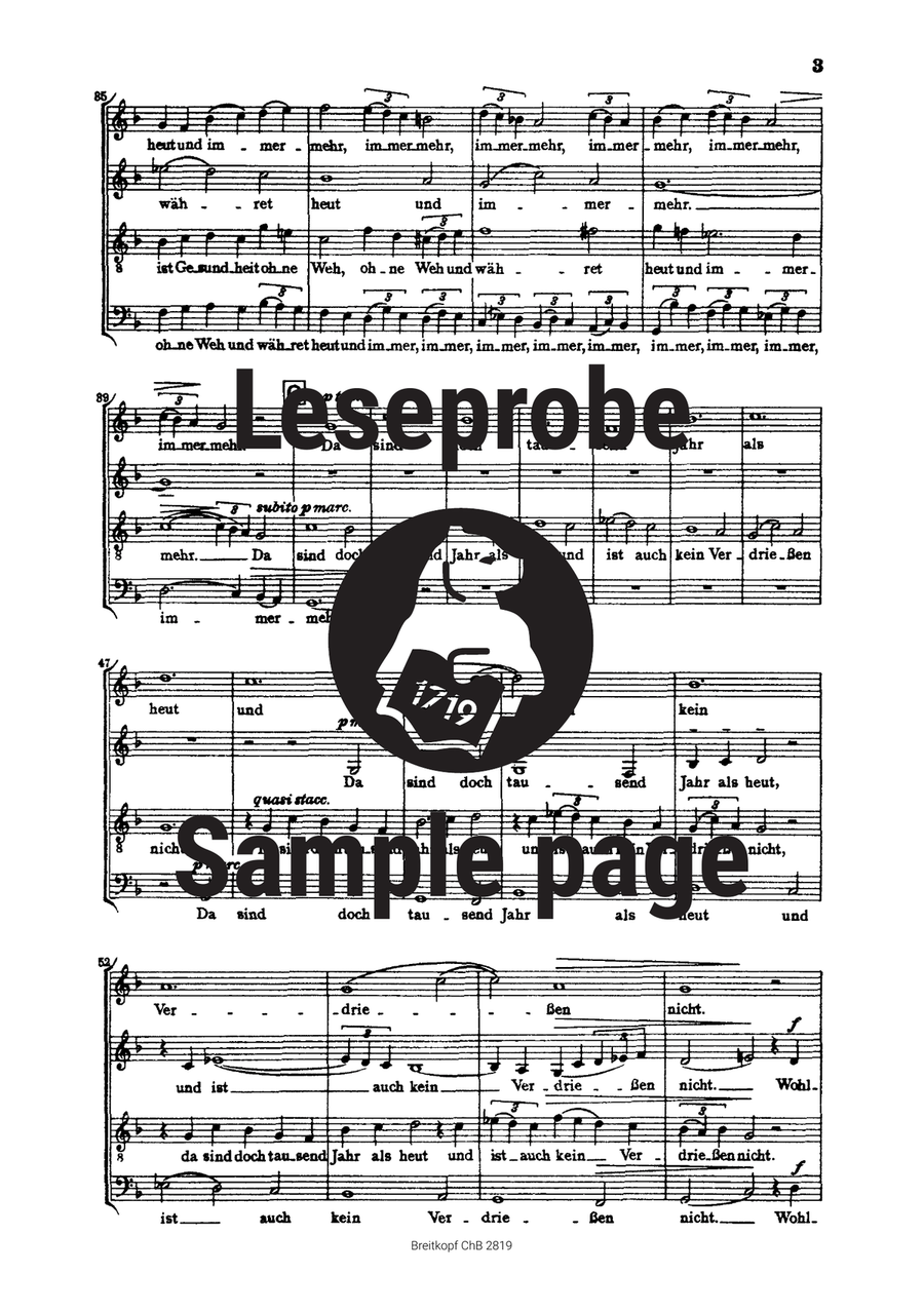 Ich wollt, dass ich daheime wär A Cappella scores gallery preview page 4