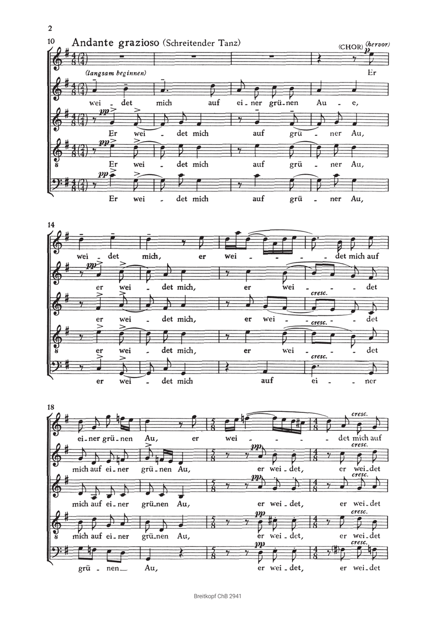 Psalm 23 “Der Herr ist mein Hirte” A Cappella scores gallery preview page 3