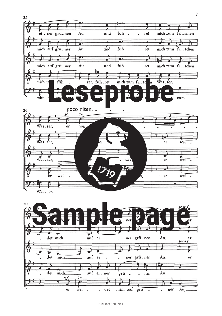Psalm 23 “Der Herr ist mein Hirte” A Cappella scores gallery preview page 4