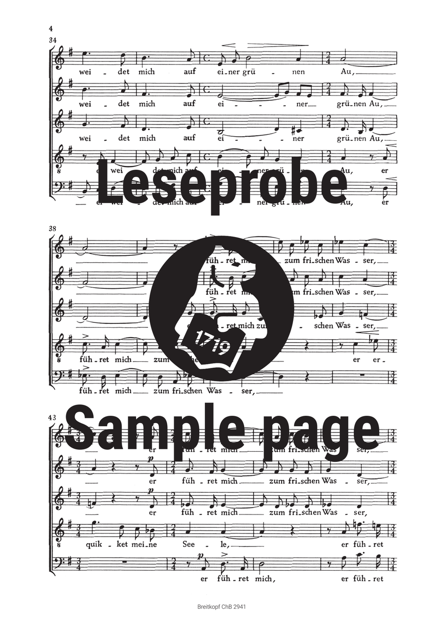 Psalm 23 “Der Herr ist mein Hirte” A Cappella scores gallery preview page 5