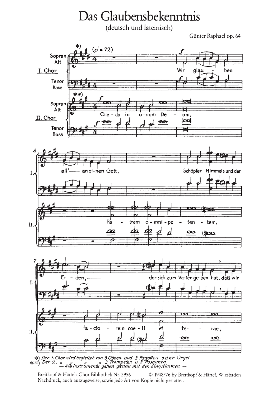 Das Glaubensbekenntnis Op. 64 4-Part scores gallery preview page 2