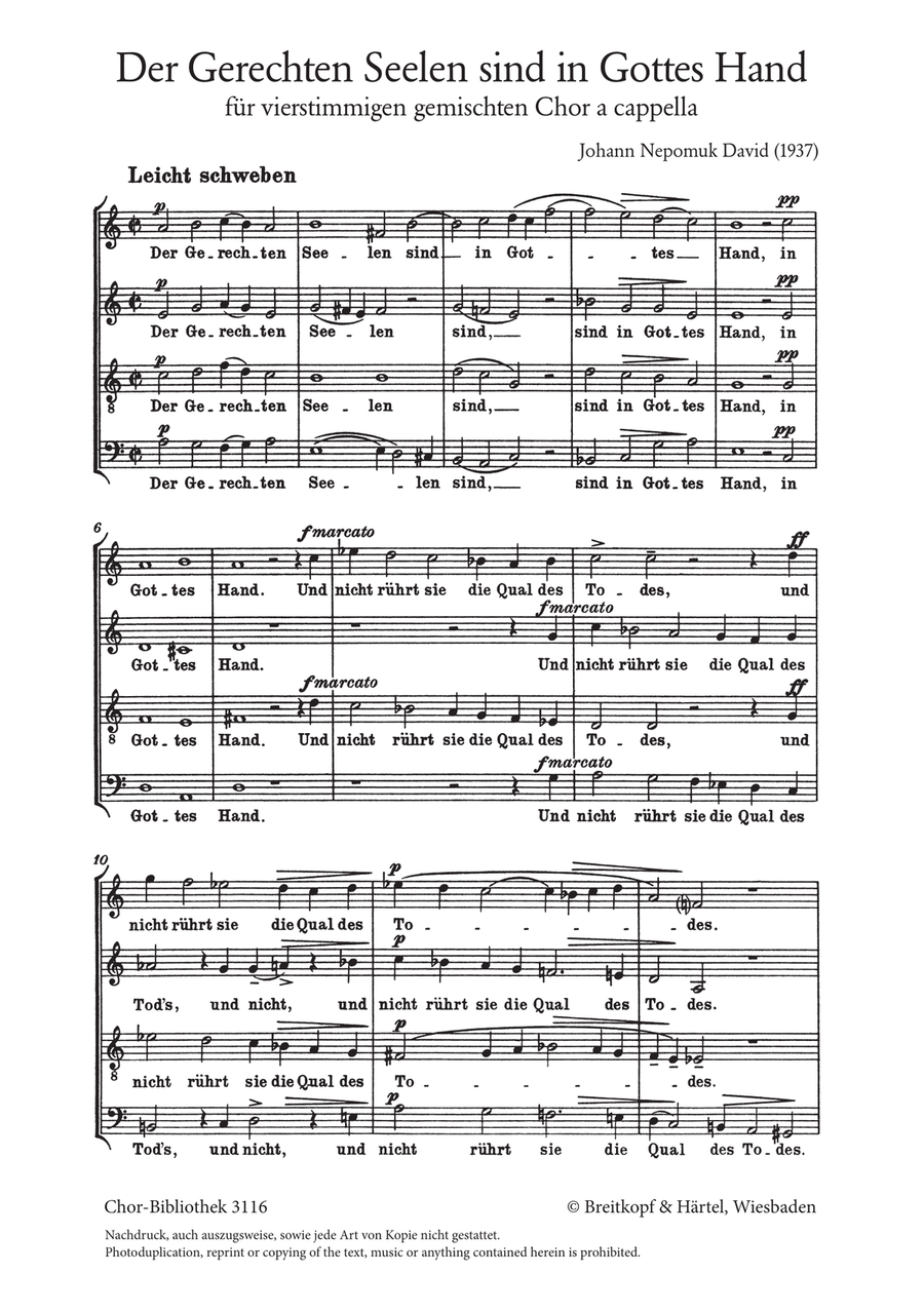 Der Gerechten Seelen sind in Gottes Hand A Cappella scores gallery preview page 2