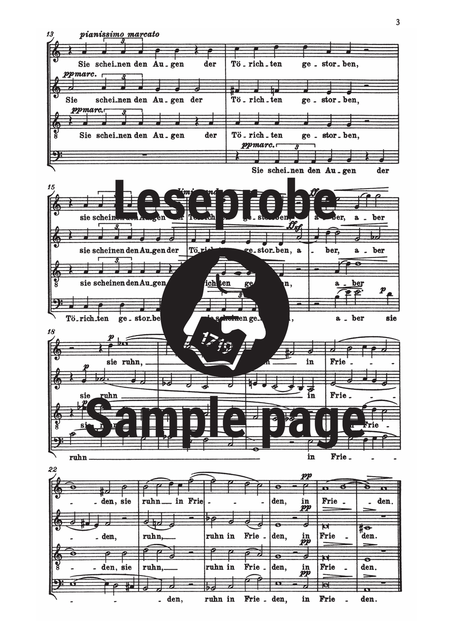 Der Gerechten Seelen sind in Gottes Hand A Cappella scores gallery preview page 3