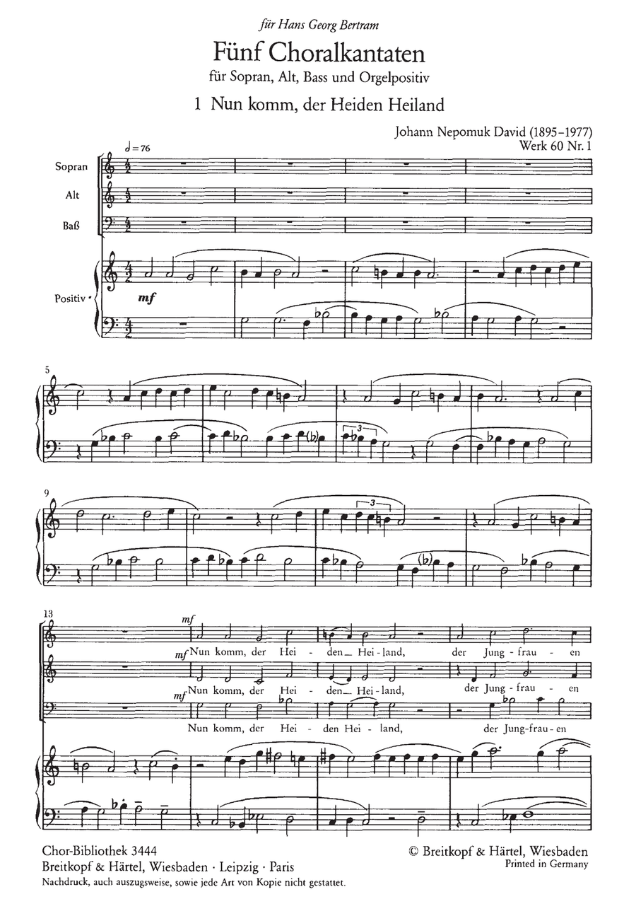 5 Choral Cantatas Werk 60 Choir scores gallery preview page 2