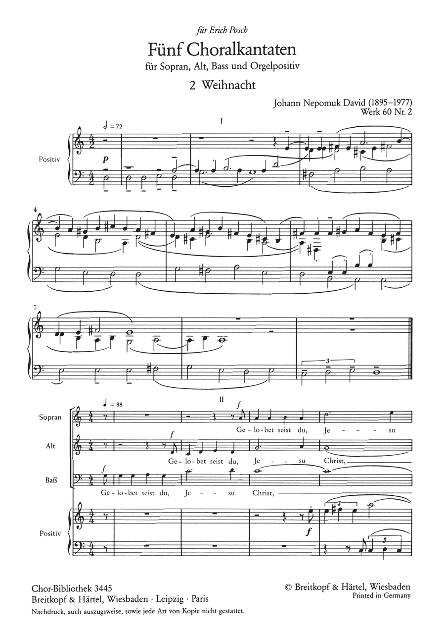 5 Choral Cantatas Werk 60 Choir scores gallery preview page 2
