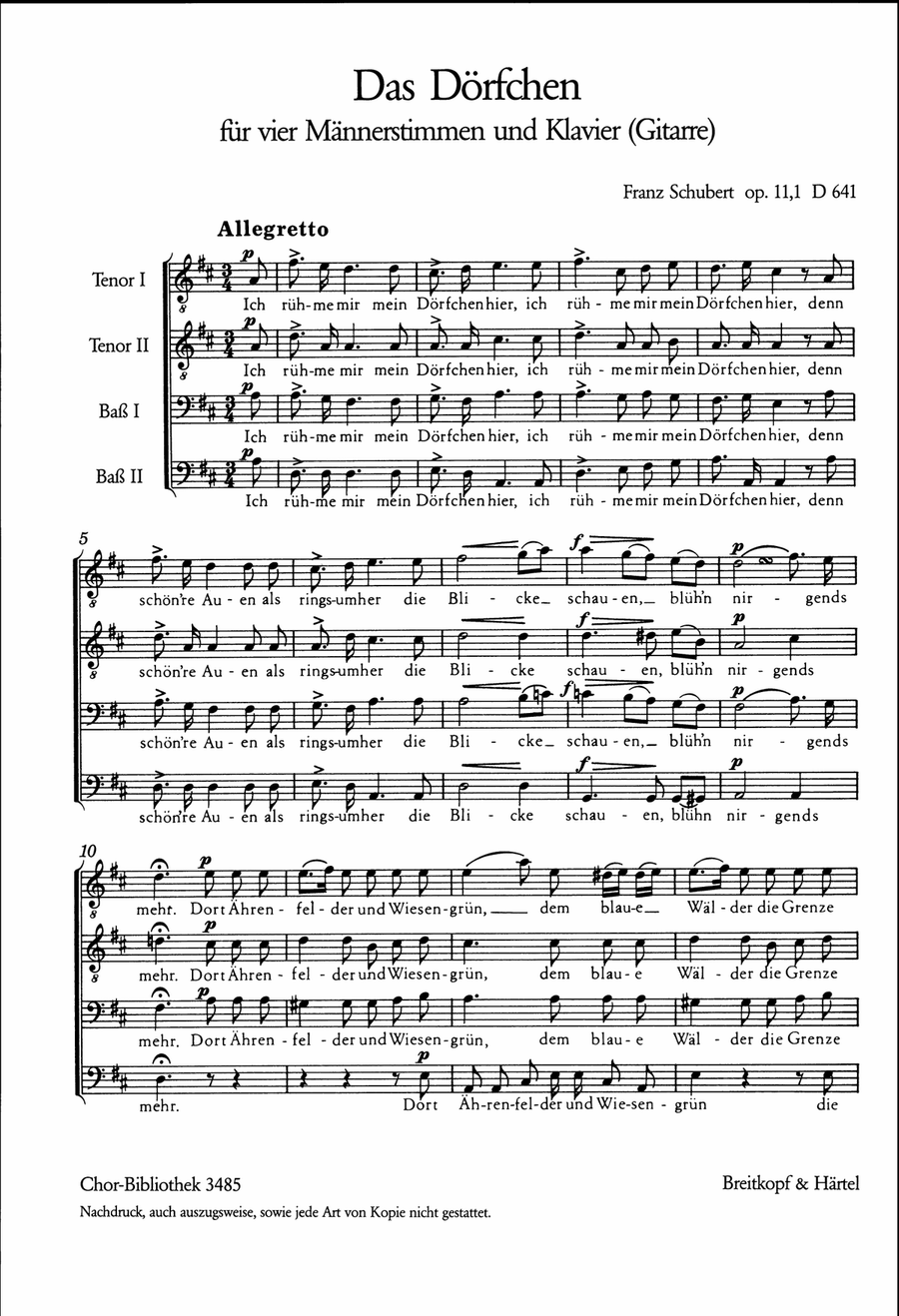 Das Doerfchen D 641 [Op. 11/1] Choir scores gallery preview page 2