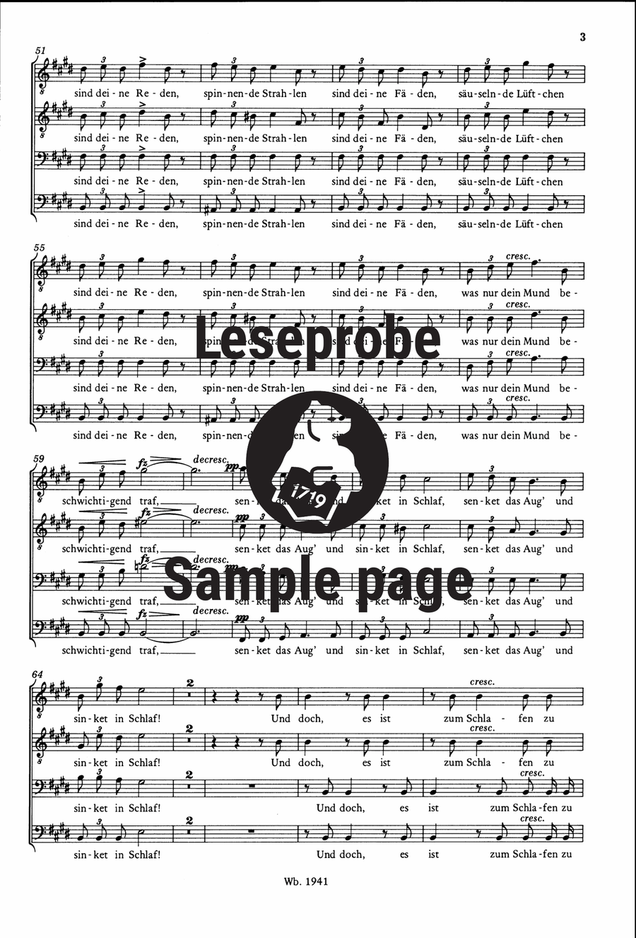 Nachtgesang im Walde D 913 [Op. post. 139] Choir scores gallery preview page 4