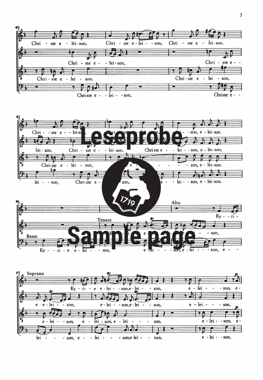 Missa brevis in F K. 192 (186f) 4-Part scores gallery preview page 4