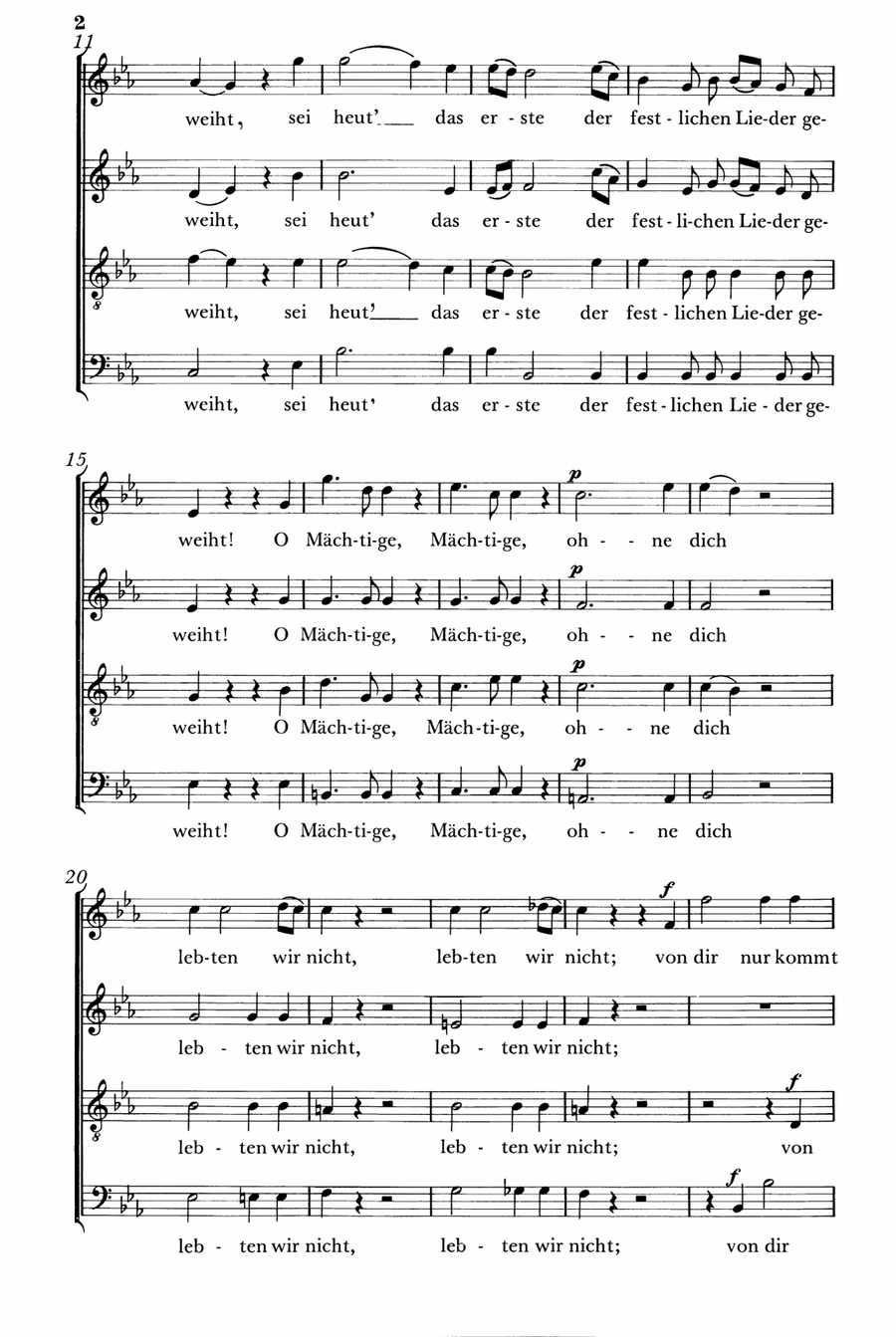 Dir, Seele des Weltalls K. 429 (468a) 4-Part scores gallery preview page 3