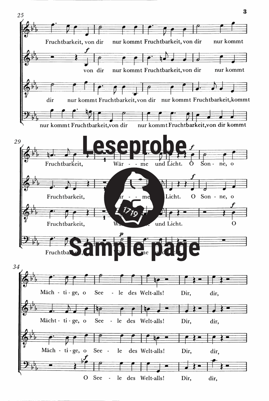 Dir, Seele des Weltalls K. 429 (468a) 4-Part scores gallery preview page 4