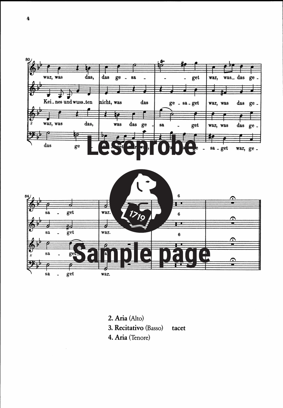 Cantata BWV 22 “Jesus nahm zu sich die Zwoelfe” ATB scores gallery preview page 5