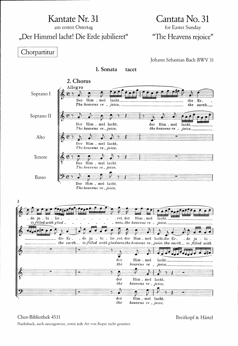 Cantata BWV 31 “The heavens rejoice” STB scores gallery preview page 2