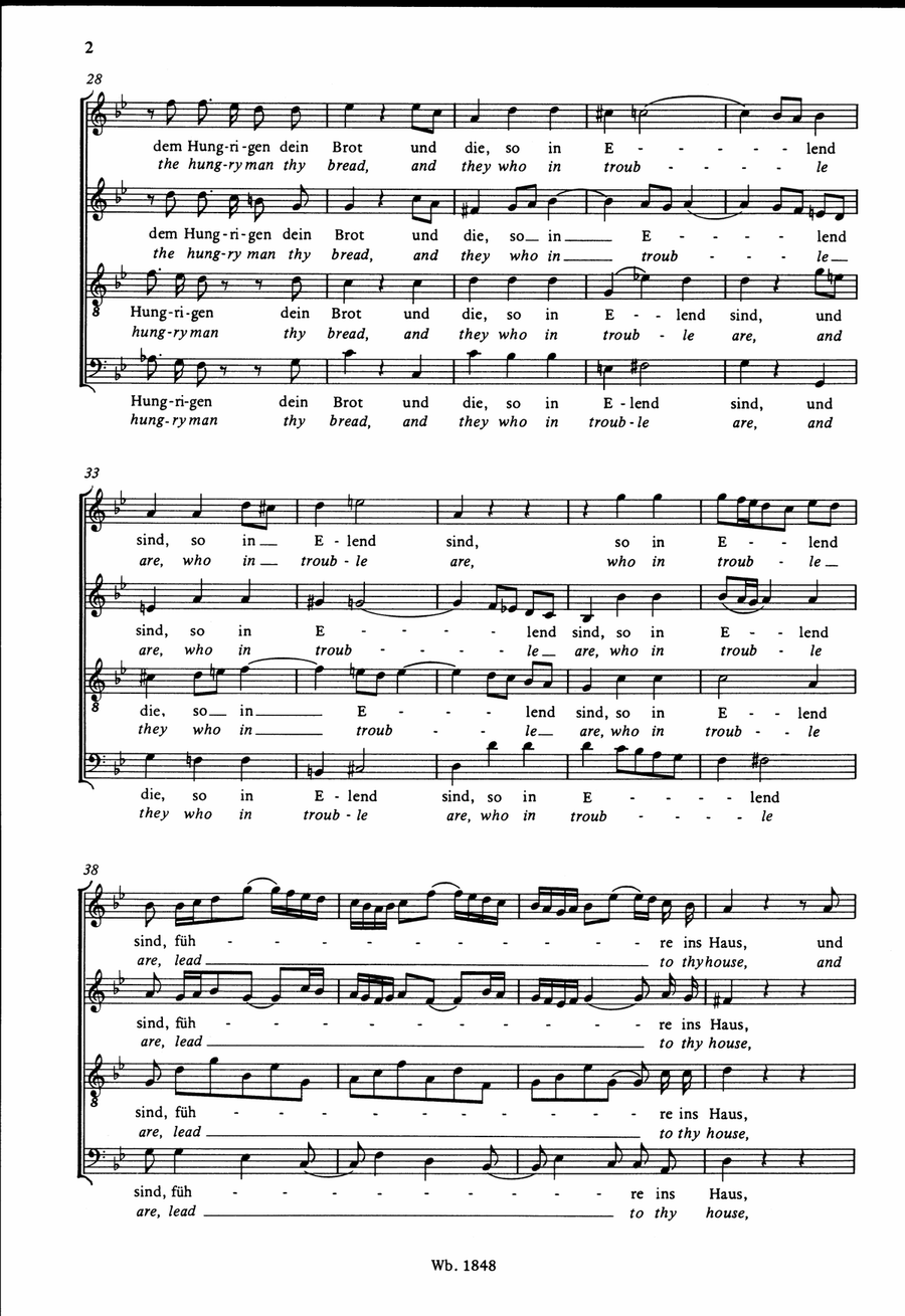 Cantata BWV 39 “Give the hungry man thy bread” 4-Part scores gallery preview page 3